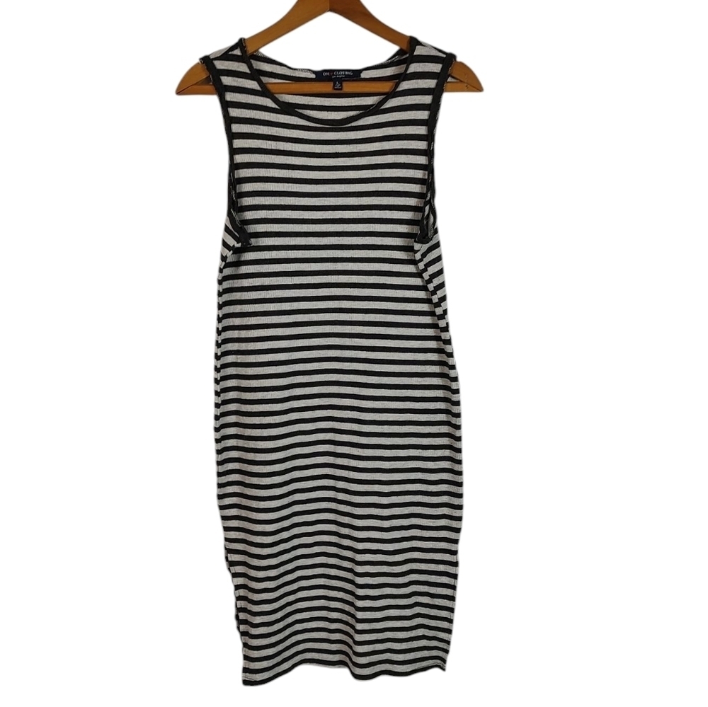 One Clothing Striped Sleeveless Tank Dress Large